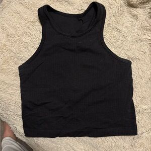 Lululemon Ebb to Street Cropped Racerback Tank Top Size 4 Black